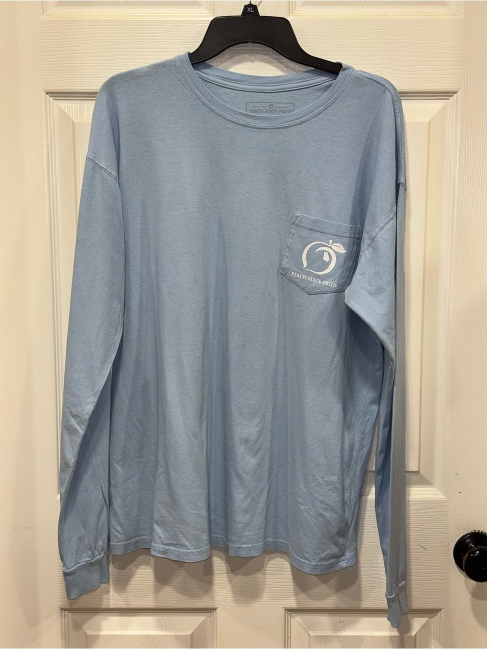 Peach State Pride Long-Sleeve Pocket Tee - Light Blue